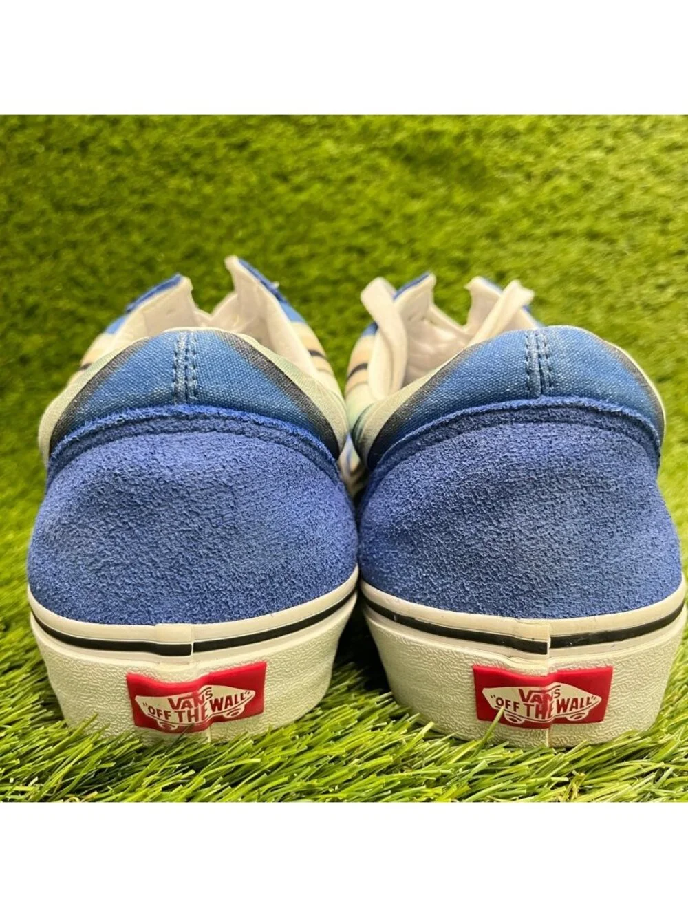 Vans Old Skool Warp Nebulas Blue Chrome Mens Size 12 Athletic Shoes Sneakers